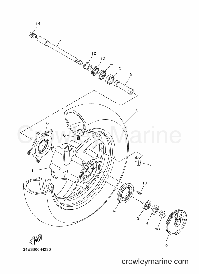 Yamaha Motors YP400A (34BE) [010] - FRONT WHEEL