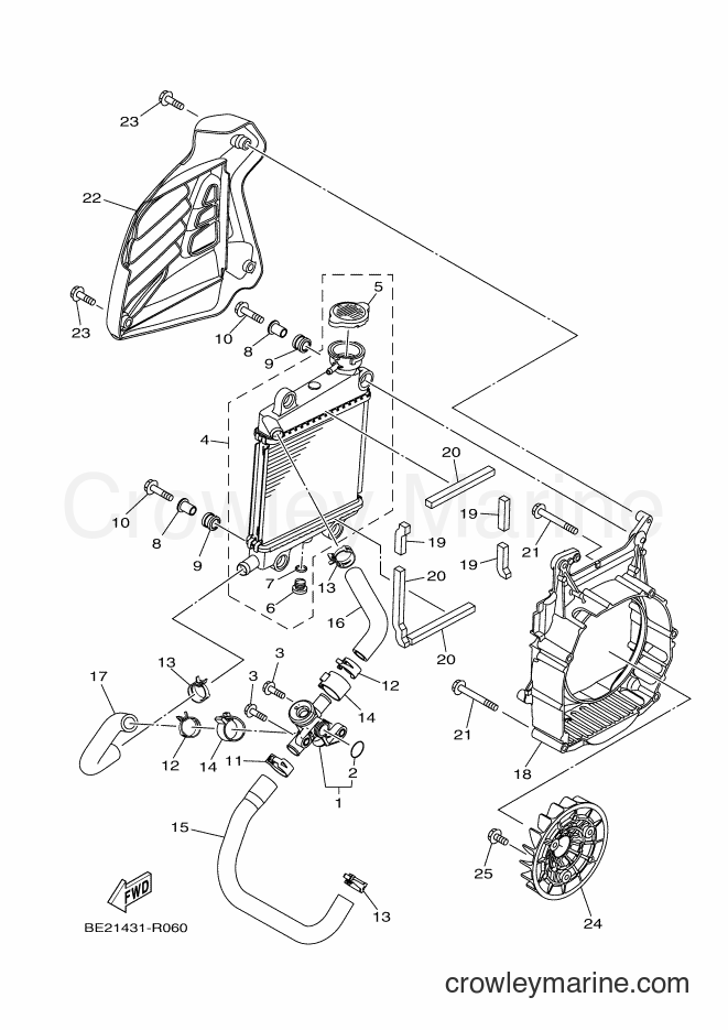 2018 Maxi-Scooter MWS150-A - MWS150-A (BB8B) [010] - RADIATOR & HOSE