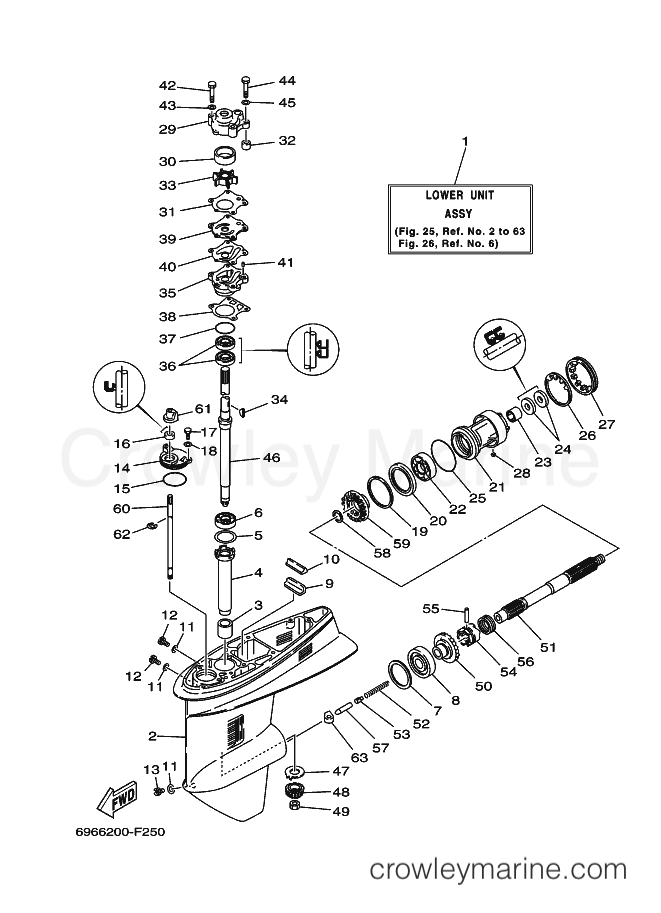 Yamaha Motors 55B (6976) [110] - LOWER CASING & DRIVE 2