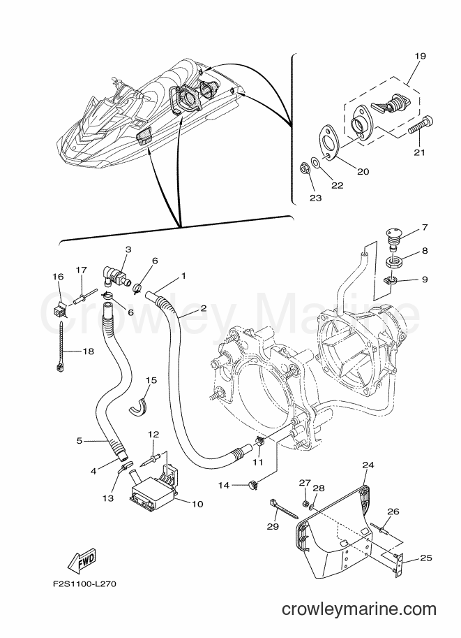 Yamaha Motors FA1800-L (F2S5) [010] - HULL & DECK