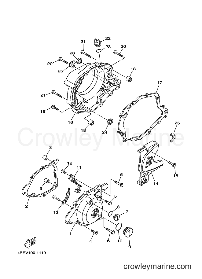 2007 Dirt Bike XT225 - XT225 (5RKH) [010] - CRANKCASE COVER 1