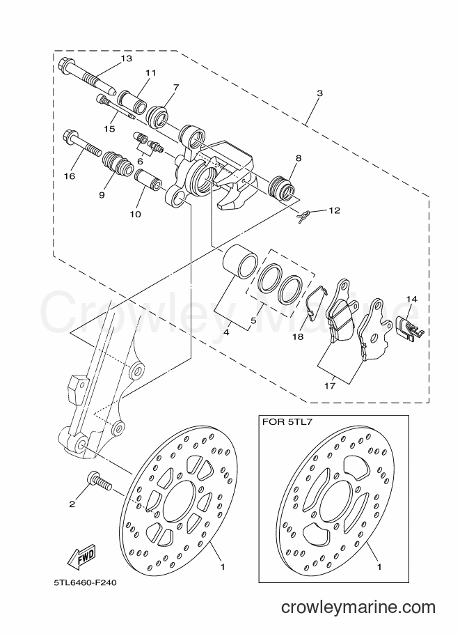 2007 Scooter AL115S - AL115S (5TL7) [010] - FRONT BRAKE CALIPER
