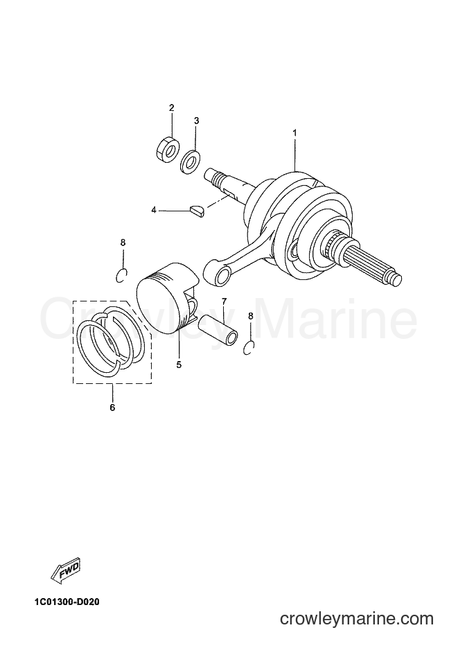 2012 Scooter YP250R - YP250R (37P8) [060] - CRANKSHAFT & PISTON