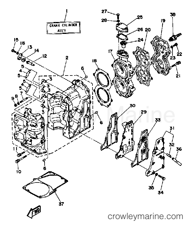 Yamaha Motors 25MSHP - CRANKCASE CYLINDER