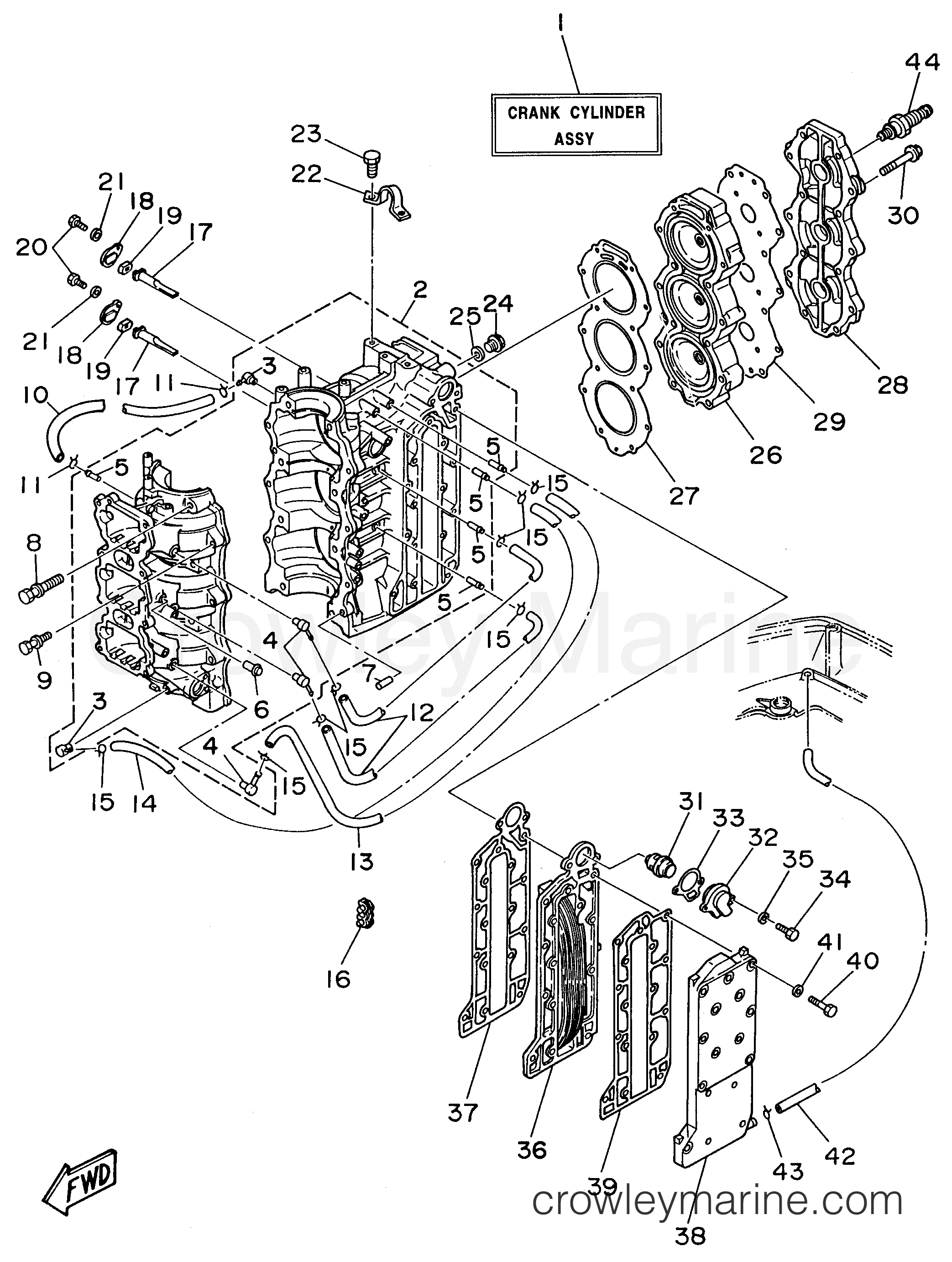 Yamaha Motors 70TLRX - CYLINDER CRANKCASE