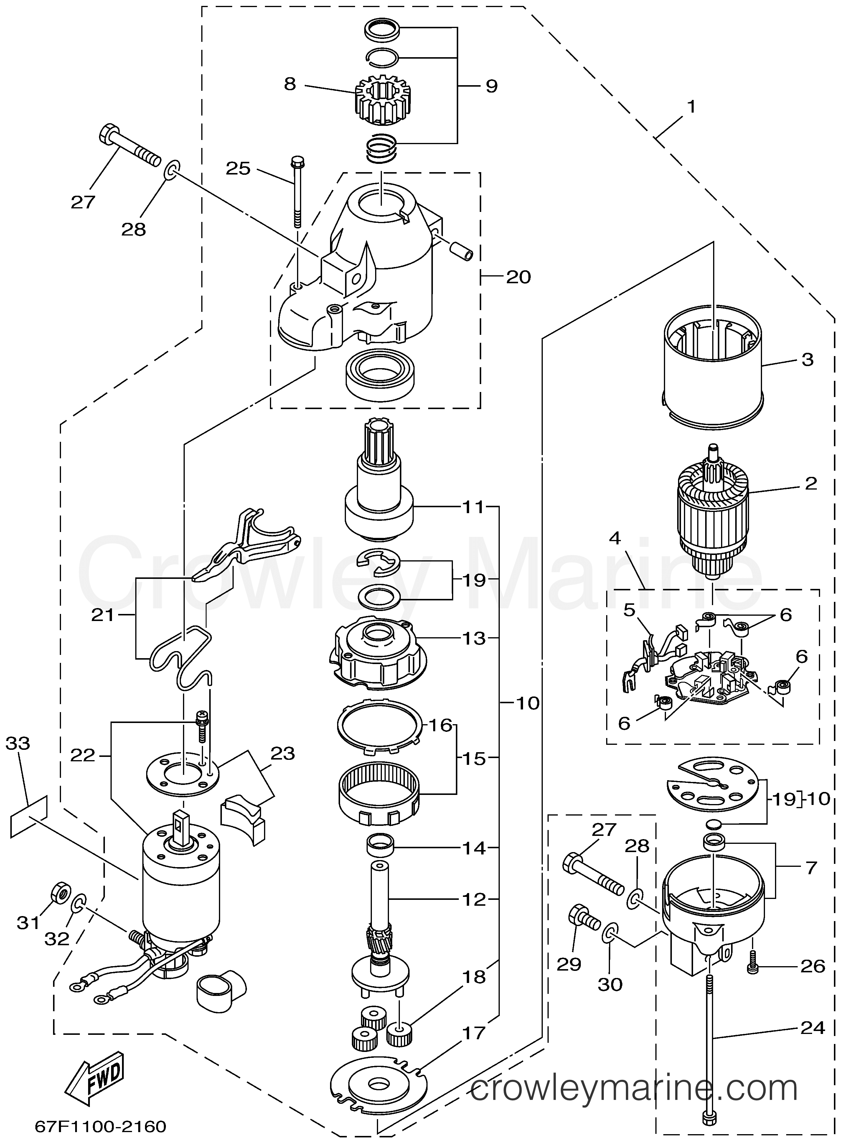 STARTING MOTOR - 2002 Yamaha Outboard 100hp F100TLRA | Crowley Marine