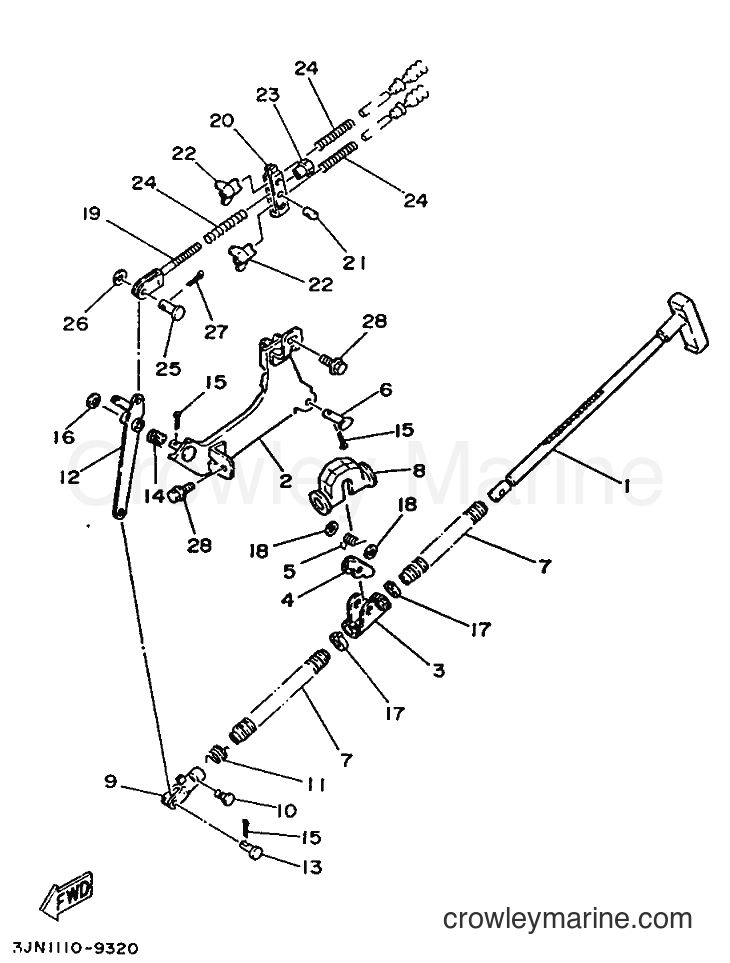 1989 ATV YFU1 - YFU1 (3JN2) [010] - GOVERNOR CONTROL&PARKING BRAKE