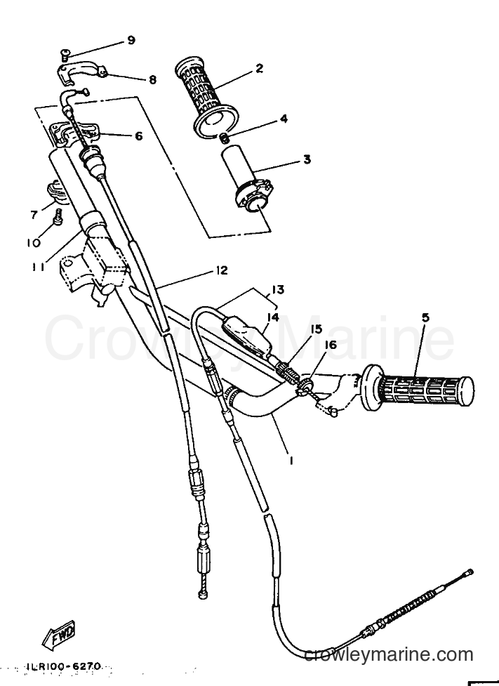 1986 Dirt Bike YZ80 - YZ80 (1LR) [999] - STEERING HANDLE & CABLE