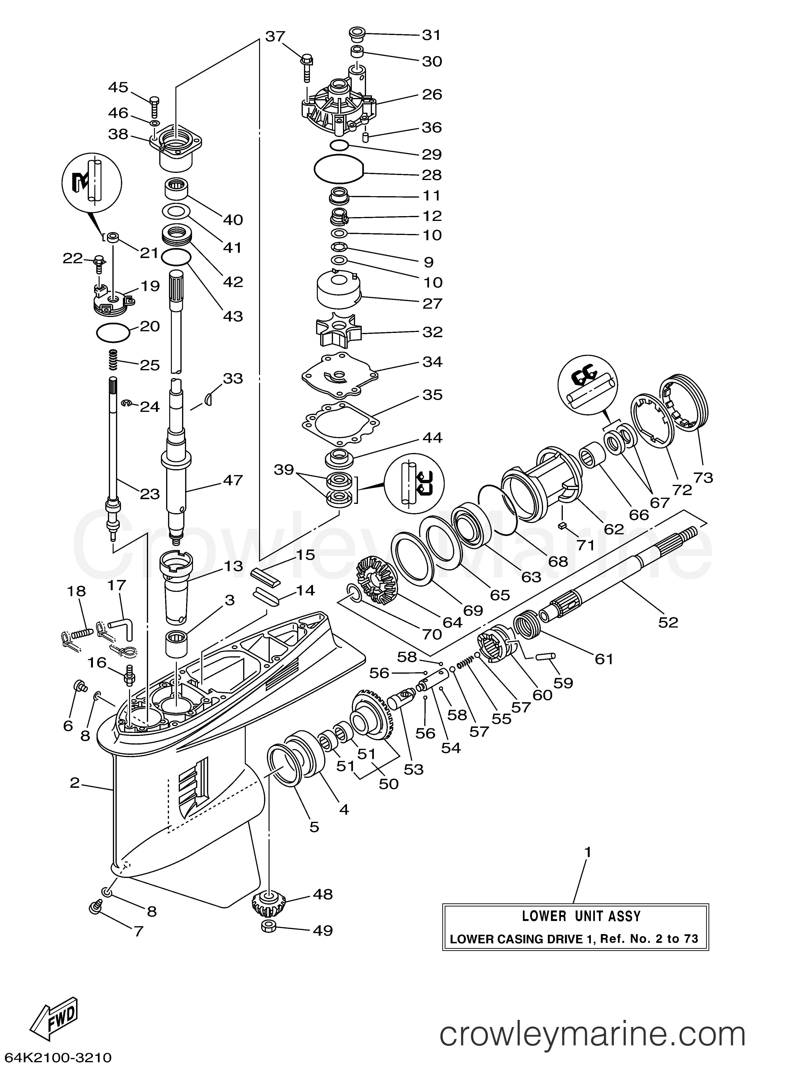 Yamaha Motors 150TXRC - LOWER CASING DRIVE 1