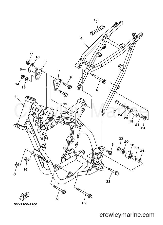 2002 Dirt Bike YZ250 - YZ250 (5NX2) [020] - FRAME