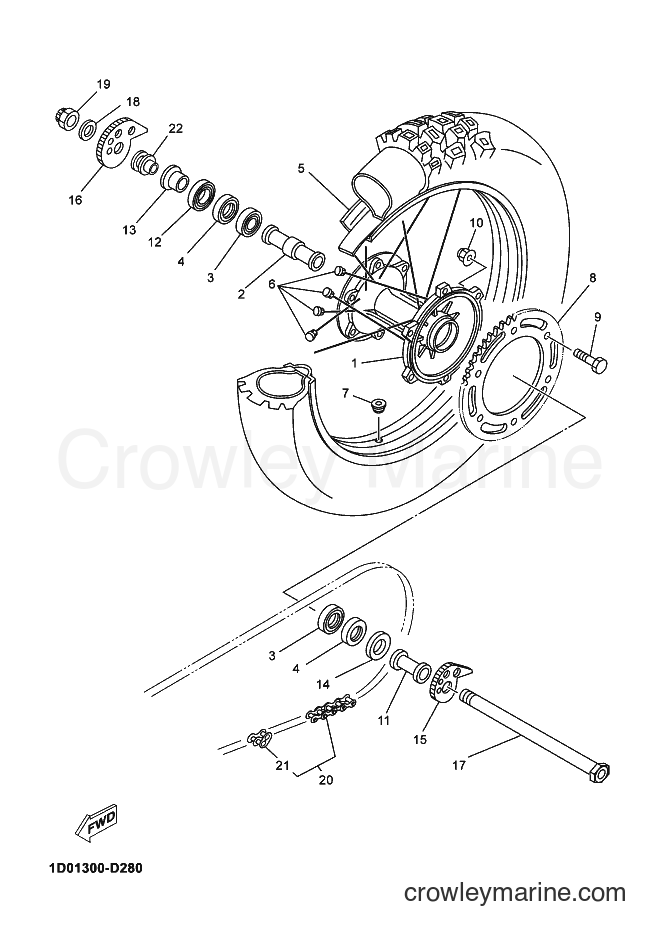 2005 Dirt Bike DT125RE - DT125RE (1D02) [070] - REAR WHEEL