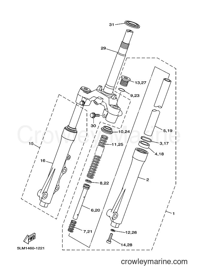 Yamaha Motors T105SE (5LM4) [010] - FRONT FORK