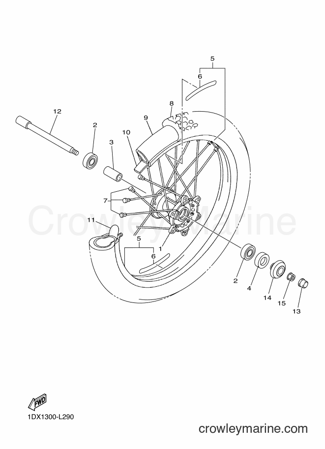 2014 Dirt Bike WR450F - WR450F (1DXA) [010] - FRONT WHEEL