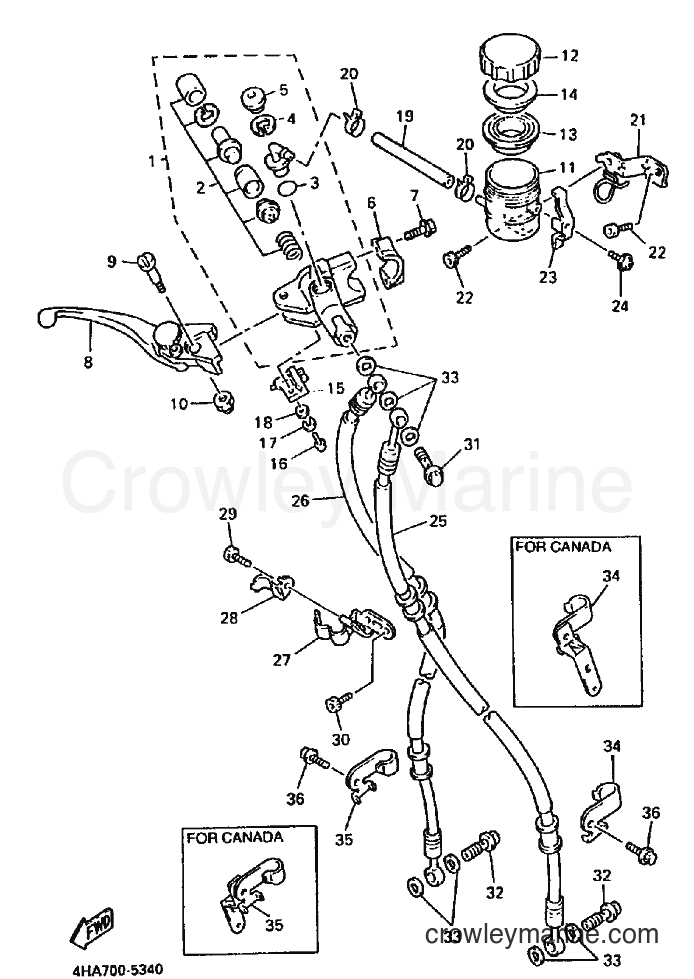 Yamaha Motors YZF750R (4HY4) [010] - FRONT MASTER CYLINDER