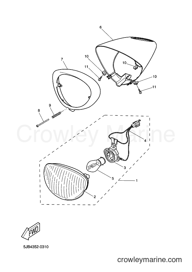 Yamaha Motors YH50 (5PF4) [010] - HEADLIGHT