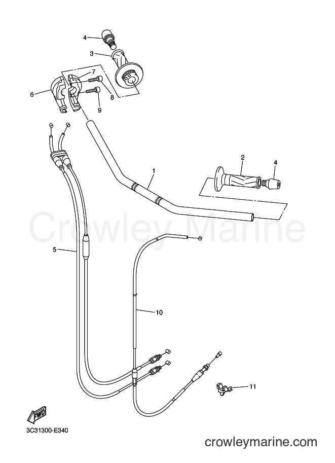 2006 Street Bike FZ1-S - FZ1-S (3C31) [050] - STEERING HANDLE & CABLE