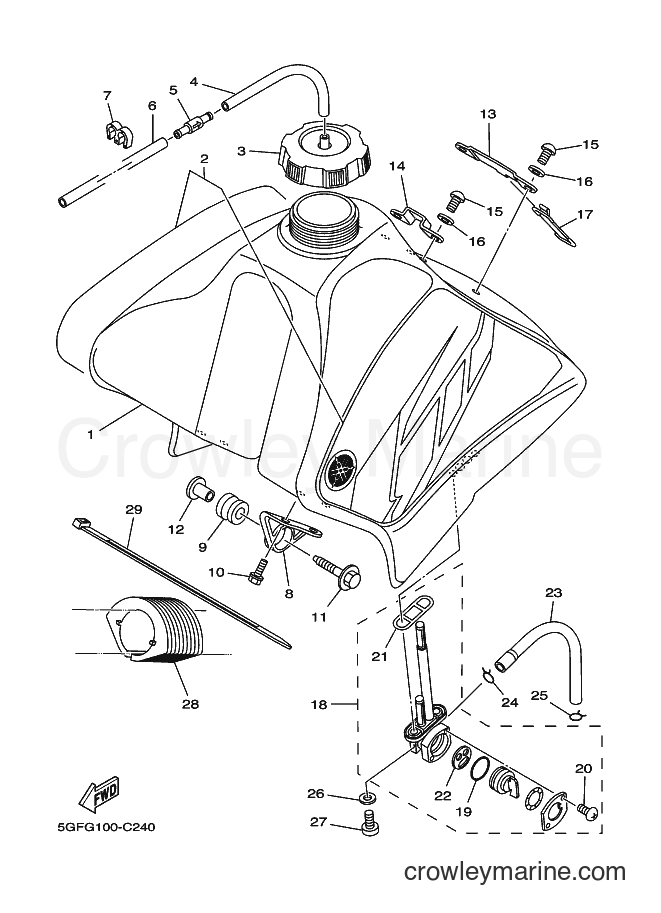 Yamaha Motors TT250R (4PXA) [010] - FUEL TANK