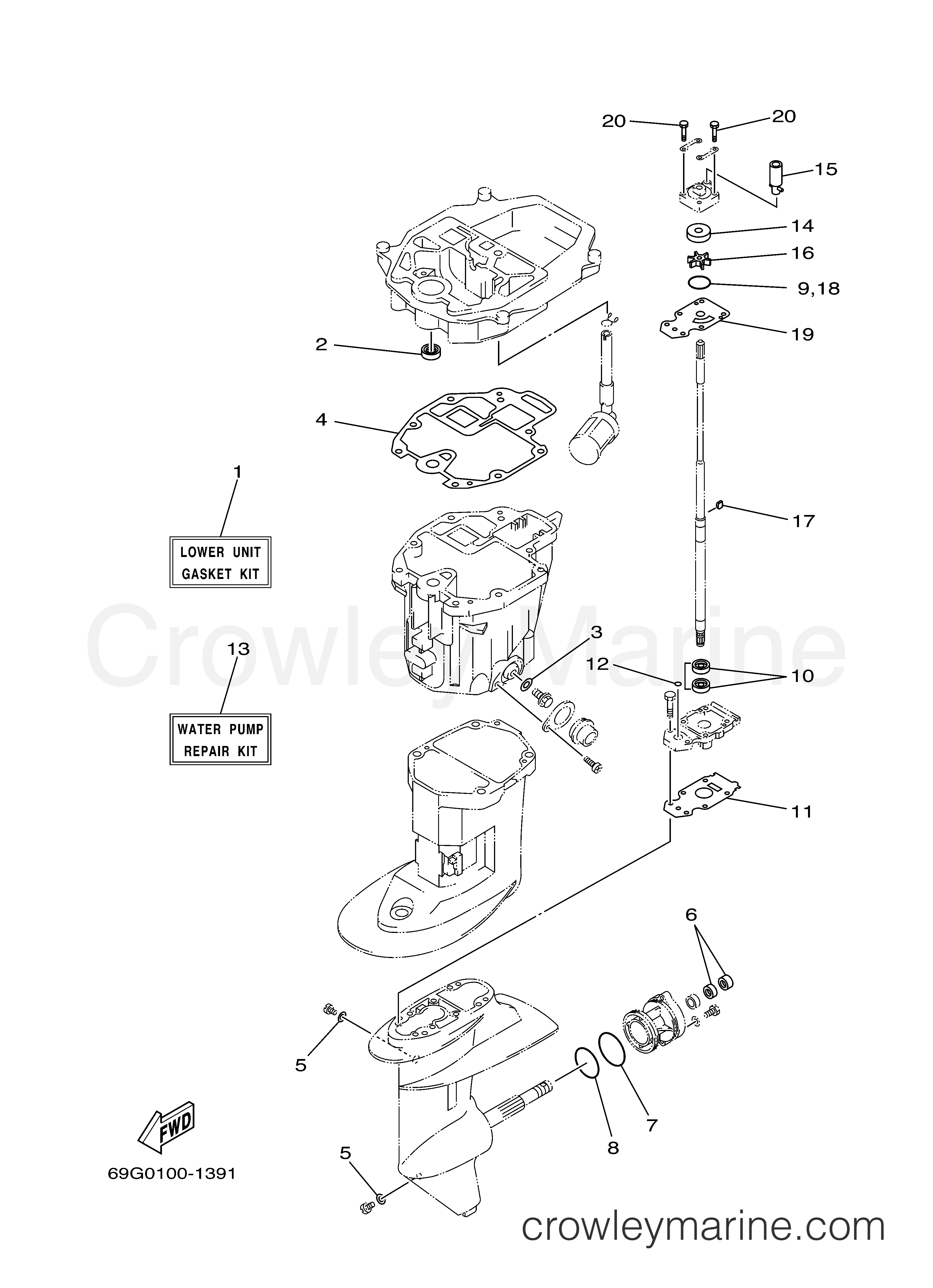 Yamaha Motors T9.9XPHA - REPAIR KIT 3