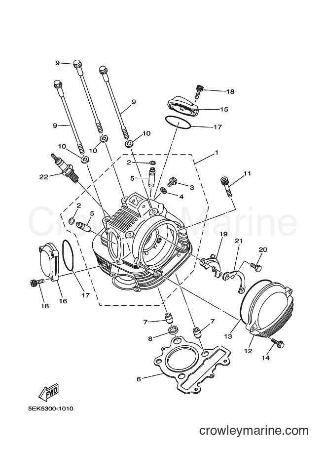 2001 Dirt Bike TW125 - TW125 (5EK5) [020] - CYLINDER HEAD