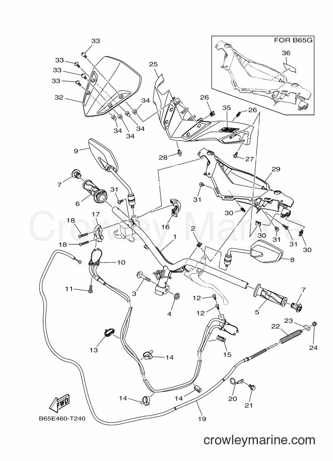 2018 Street Bike GDR155 - GDR155 (B65E) [010] - STEERING HANDLE & CABLE