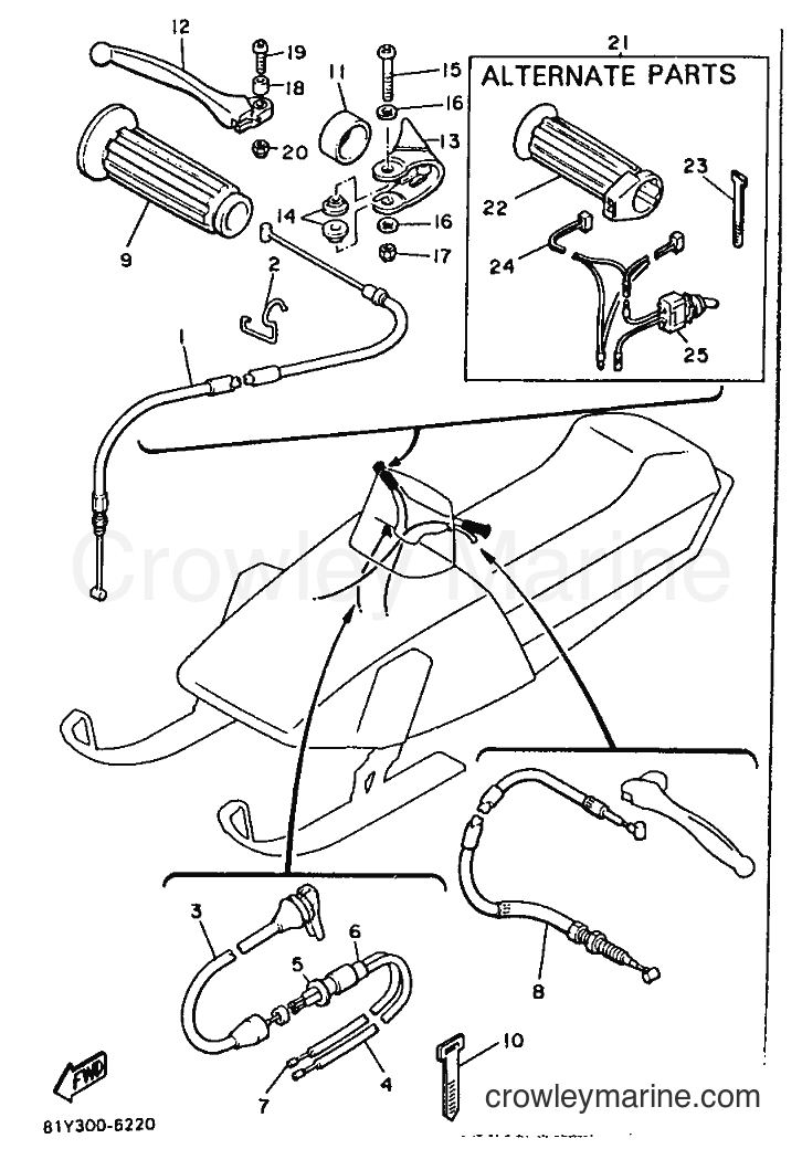 1990 Snowmobile PX480P - PX480P (87G1) [999] - CONTROL CABLE