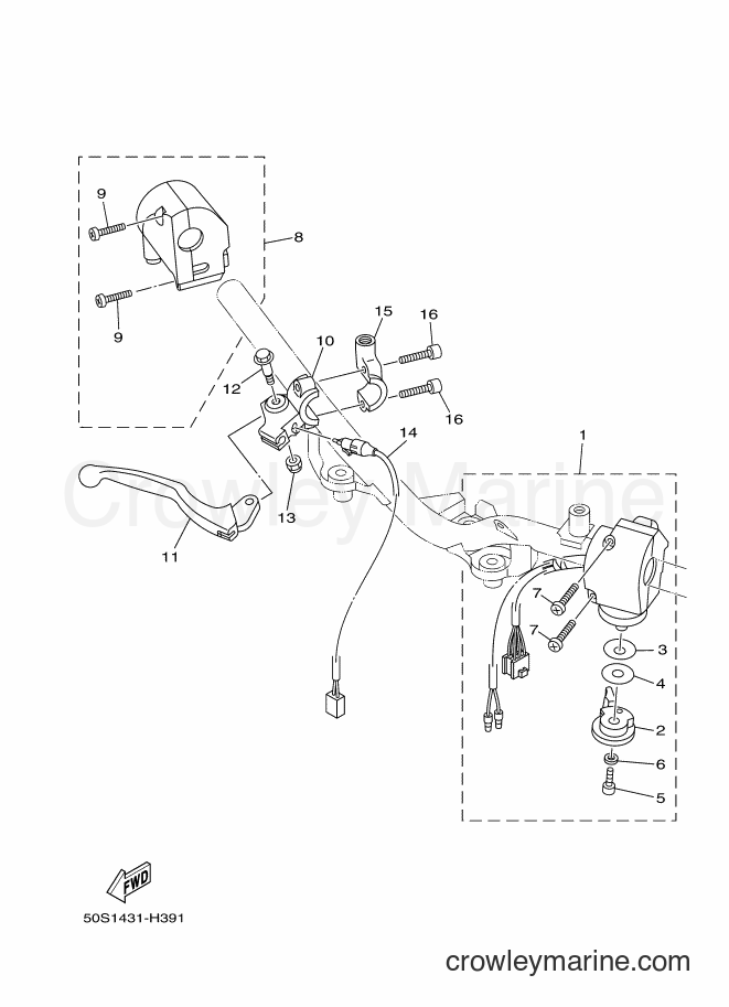 2011 Scooter T110LS - T110LS (50S3) [010] - HANDLE SWITCH & LEVER