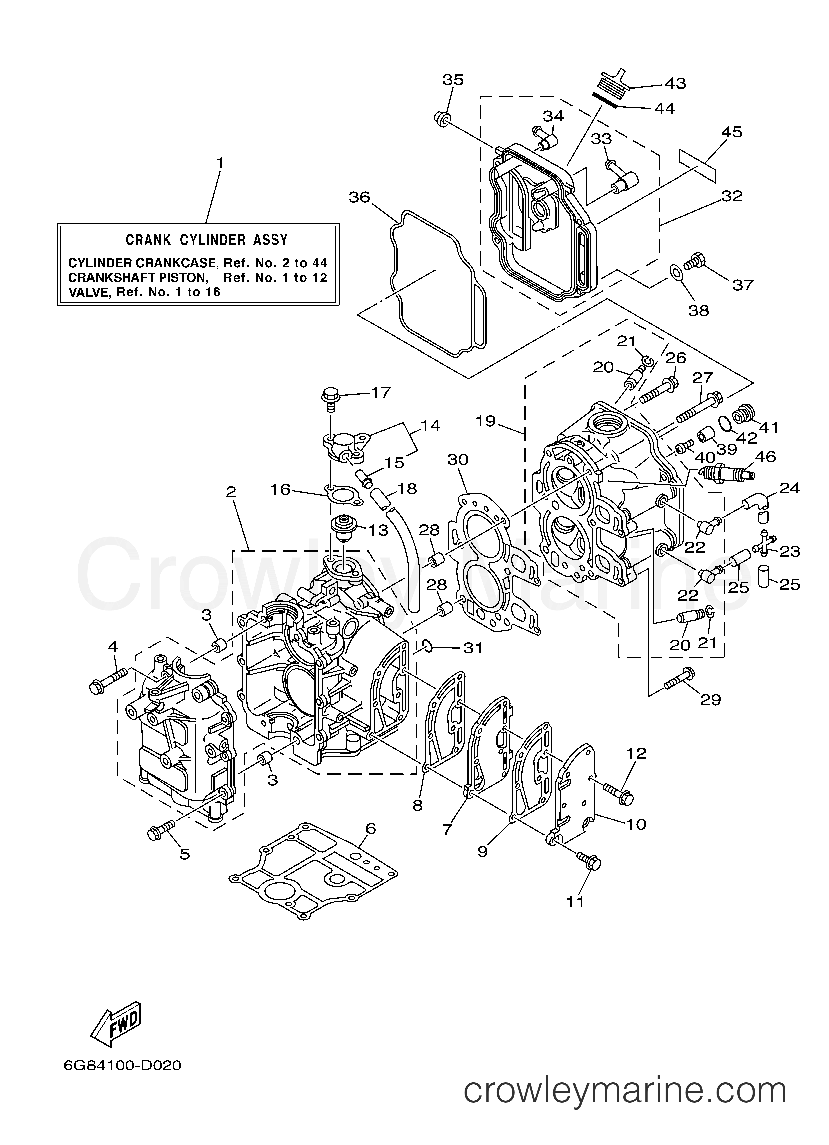 Yamaha Motors F9.9MSHD - CYLINDER CRANKCASE
