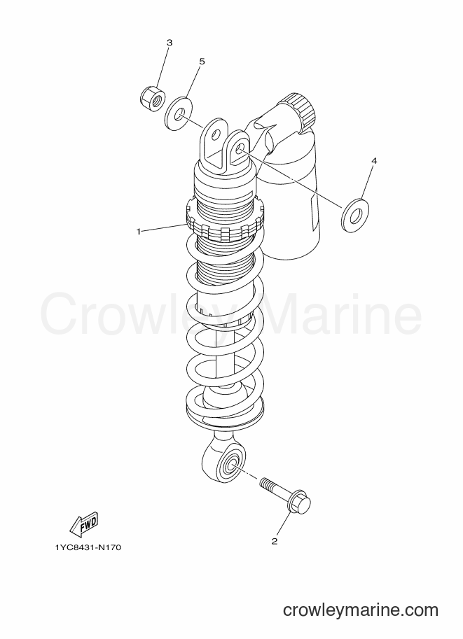 2014 Scooter AF115F - AF115F (1YC8) [010] - REAR ARM & SUSPENSION