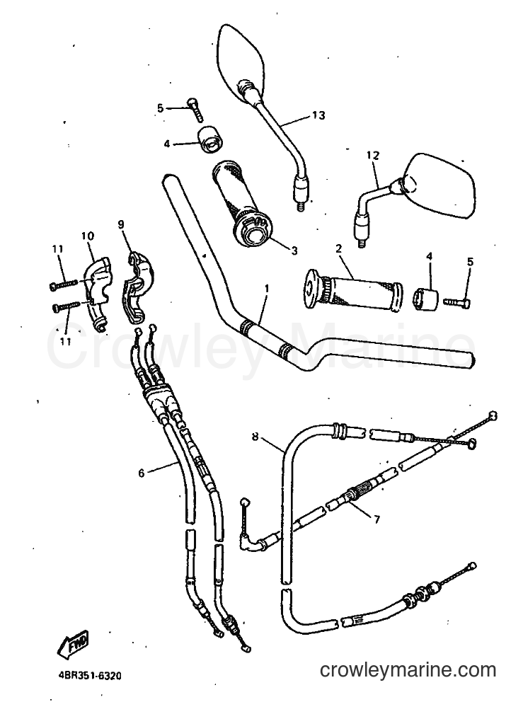 1996 Street Bike XJ600S - XJ600S (4DG6) [999] - STEERING HANDLE & CABLE
