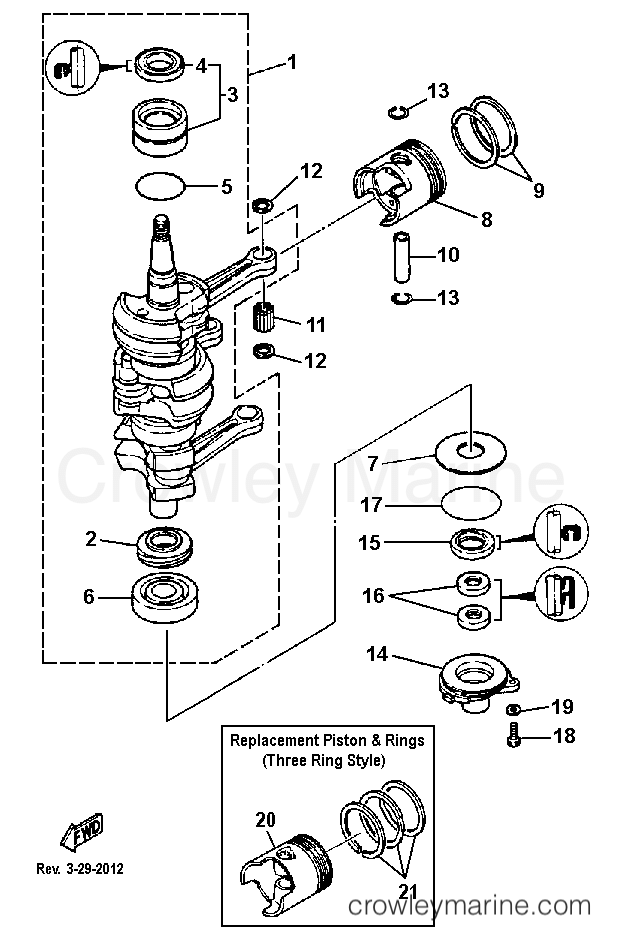 Yamaha Motors 30LF - CRANK  PISTON