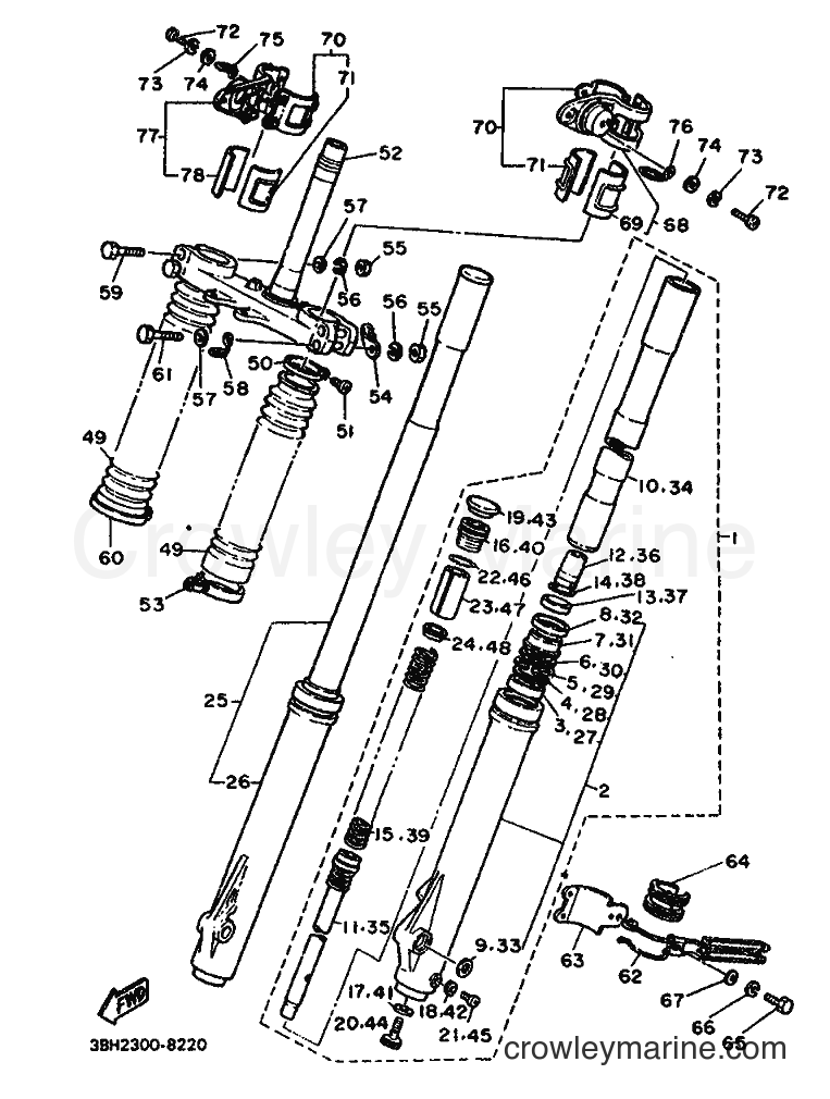 1988 Dirt Bike XT500 - XT500 (3BH1) [999] - FRONT FORK