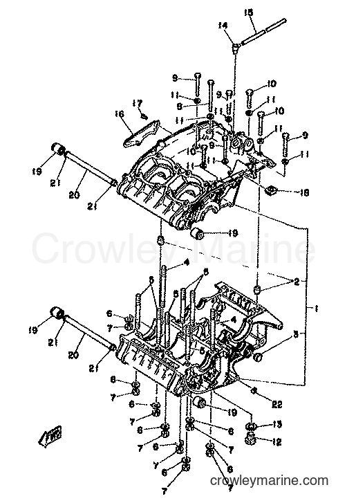 Yamaha Motors TZ350F (3G3) [999] - CRANKCASE