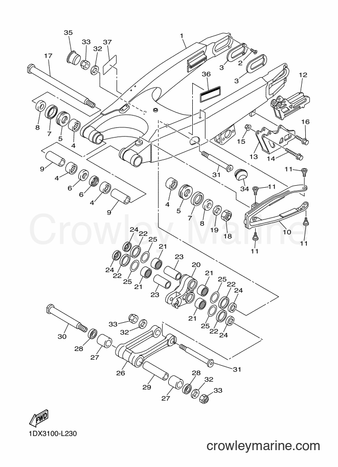 2012 Dirt Bike WR450F - WR450F (1DX4) [010] - REAR ARM