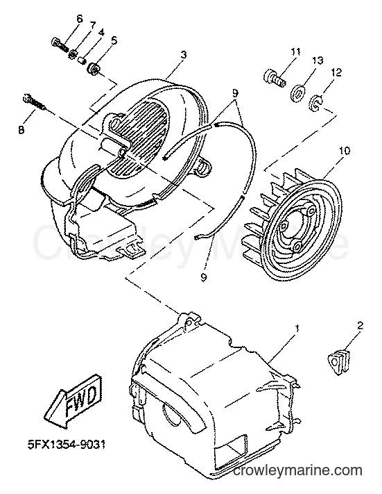 2001 Scooter YH50 - YH50 (5PF1) [030] - AIR SHROUD & FAN
