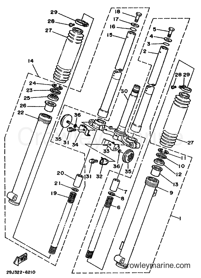 1986 Scooter DT50 - DT50 (29J) [999] - FRONT FORK