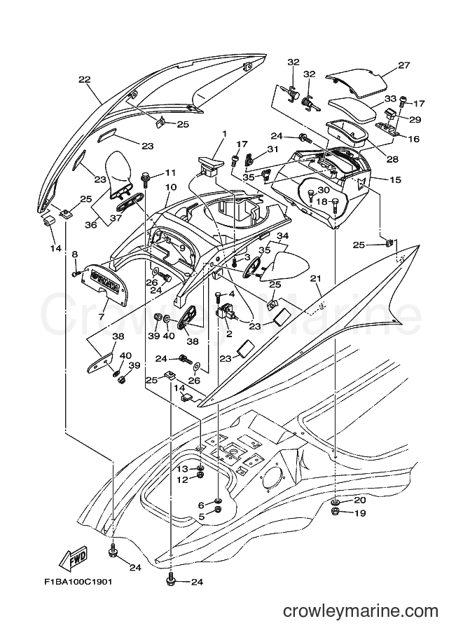 Yamaha Motors FX1000-C (F1BA) [030] - ENGINE HATCH 1