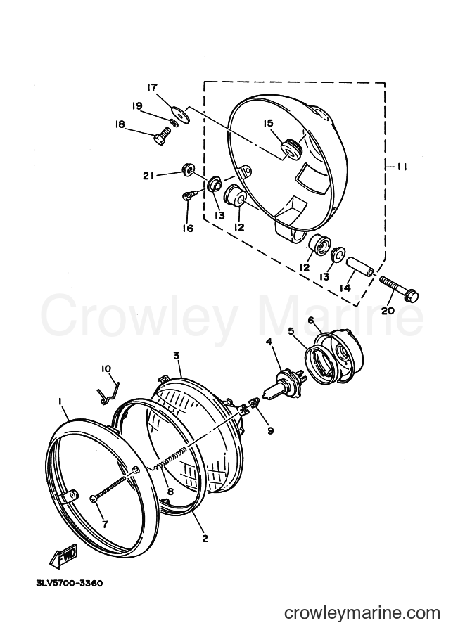 1996 Cruiser XV250S - XV250S (3LVA) [010] - HEADLIGHT