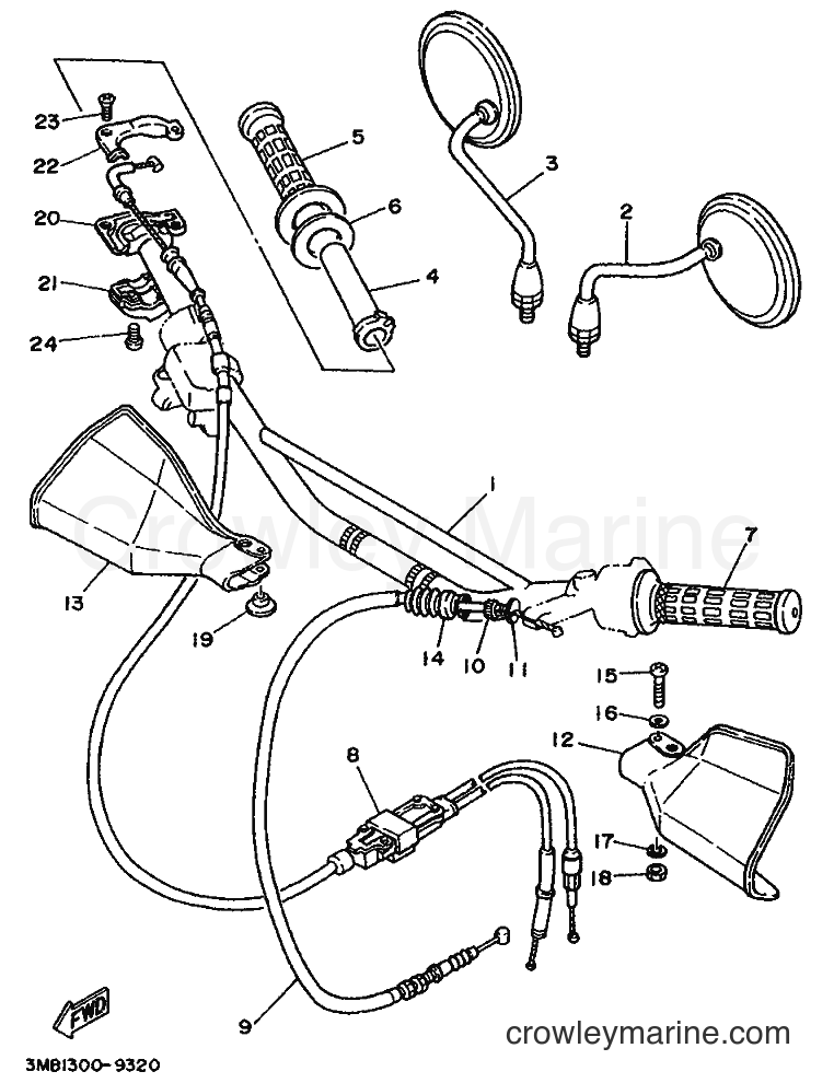 1996 Dirt Bike DT125RE - DT125RE (4DK6) [010] - STEERING HANDLE & CABLE