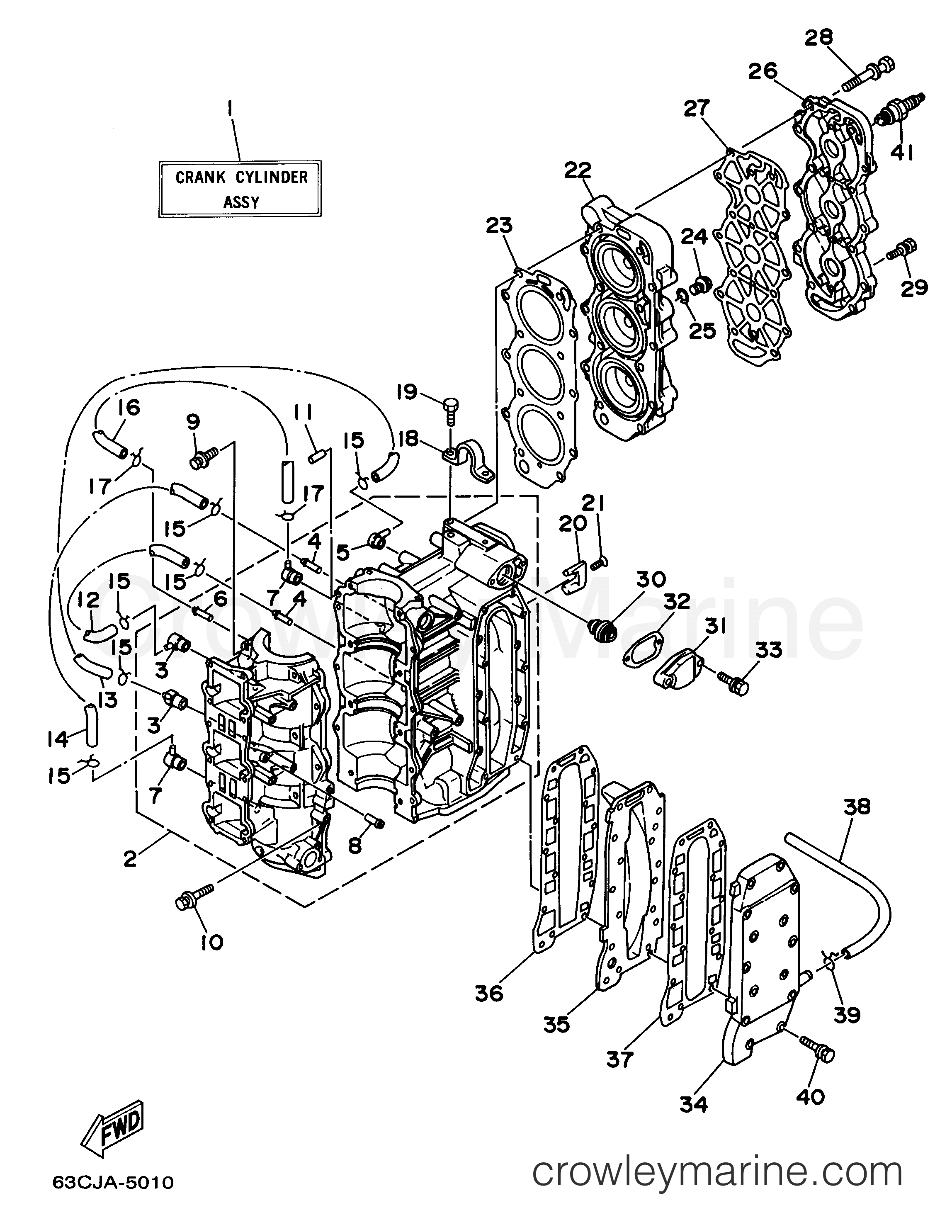 Yamaha Motors 40MSHW - CYLINDER CRANKCASE