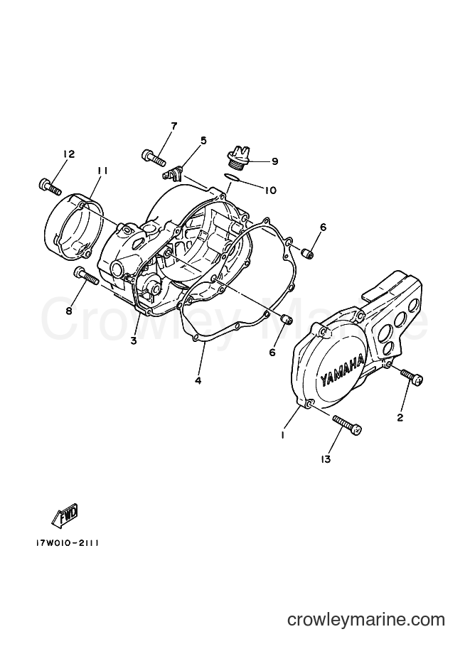 1998 Scooter DT50LC - DT50LC (3UN6) [010] - CRANKCASE COVER 1