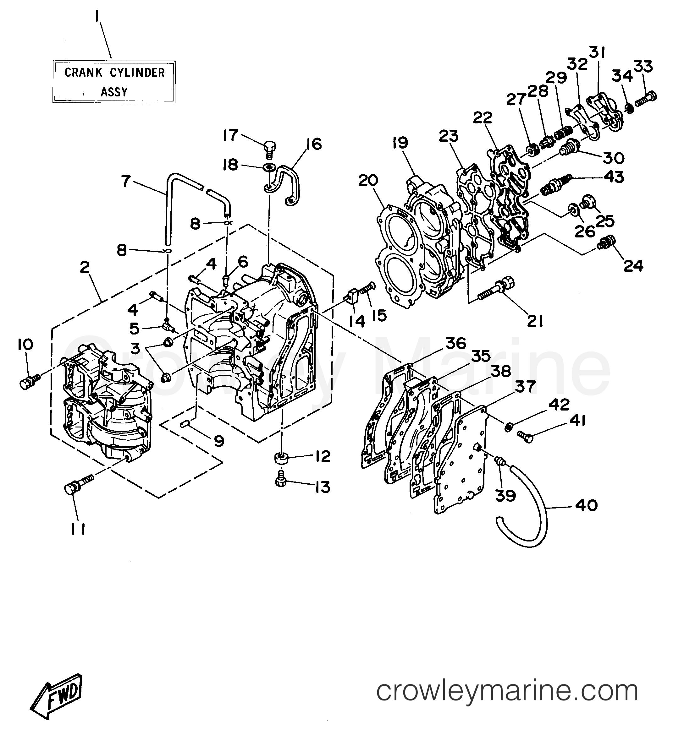 Yamaha Motors C40PLRU - CYLINDER CRANKCASE