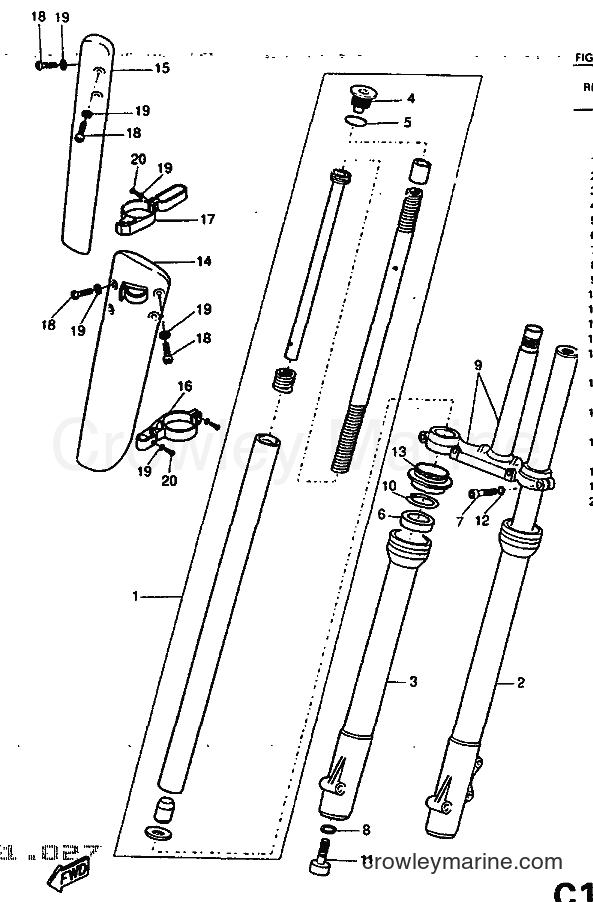 1997 Scooter DT50R - DT50R (5BK1) [999] - FRONT FORK