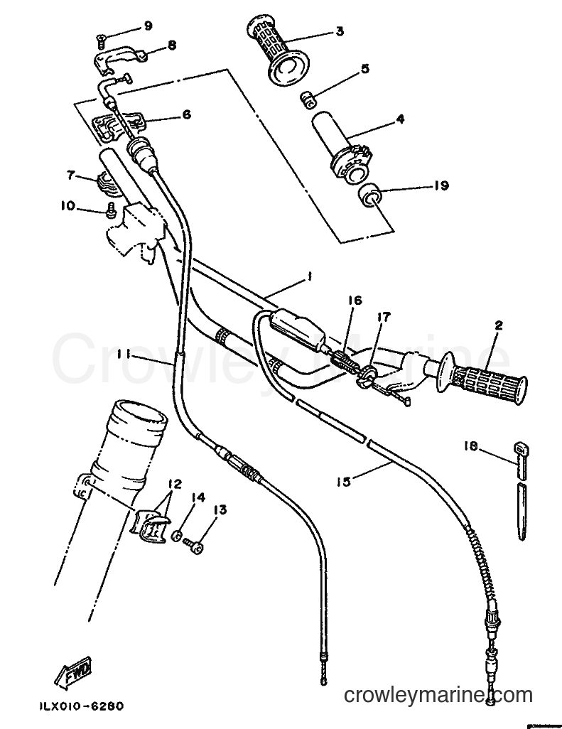 1986 Dirt Bike YZ125S - YZ125S (1LX) [999] - STEERING HANDLE & CABLE