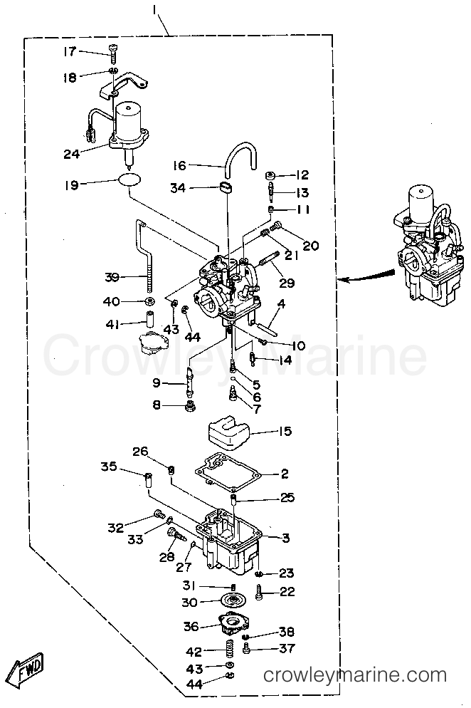 Yamaha Motors T9.9EXHS - CARBURETOR