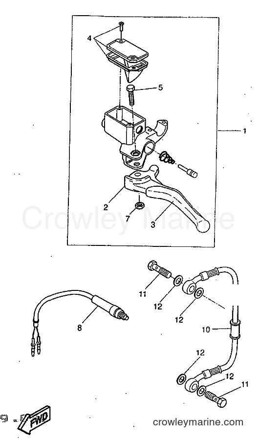 1998 Scooter YQ50 - YQ50 (5CK2) [010] - REAR MASTER CYLINDER