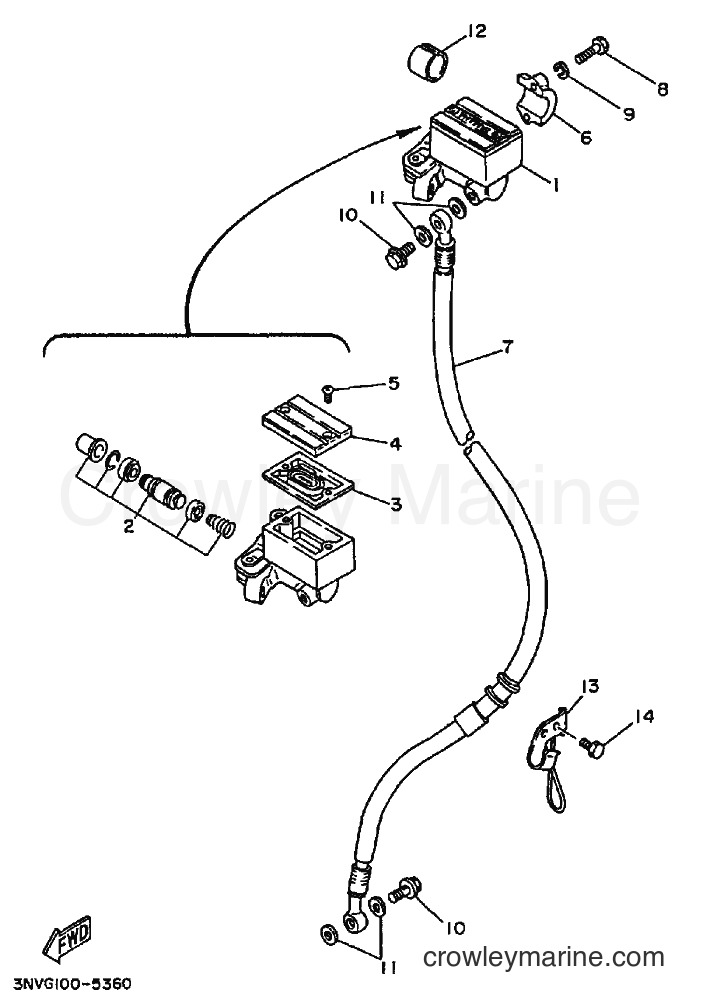 1995 Dirt Bike XT350 - XT350 (3NVJ) [010] - FRONT MASTER CYLINDER