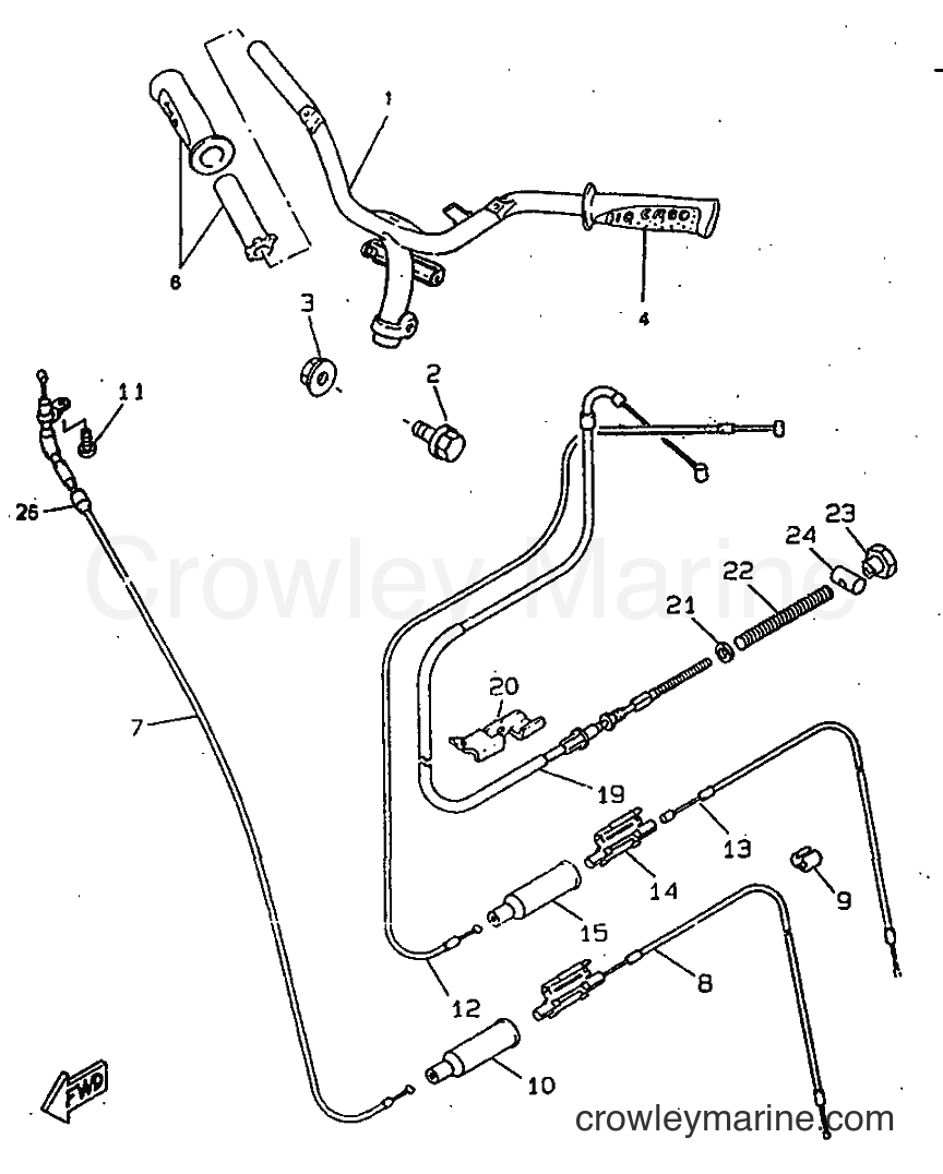 1998 Scooter CW50RS - CW50RS (4TDN) [999] - STEERING HANDLE & CABLE