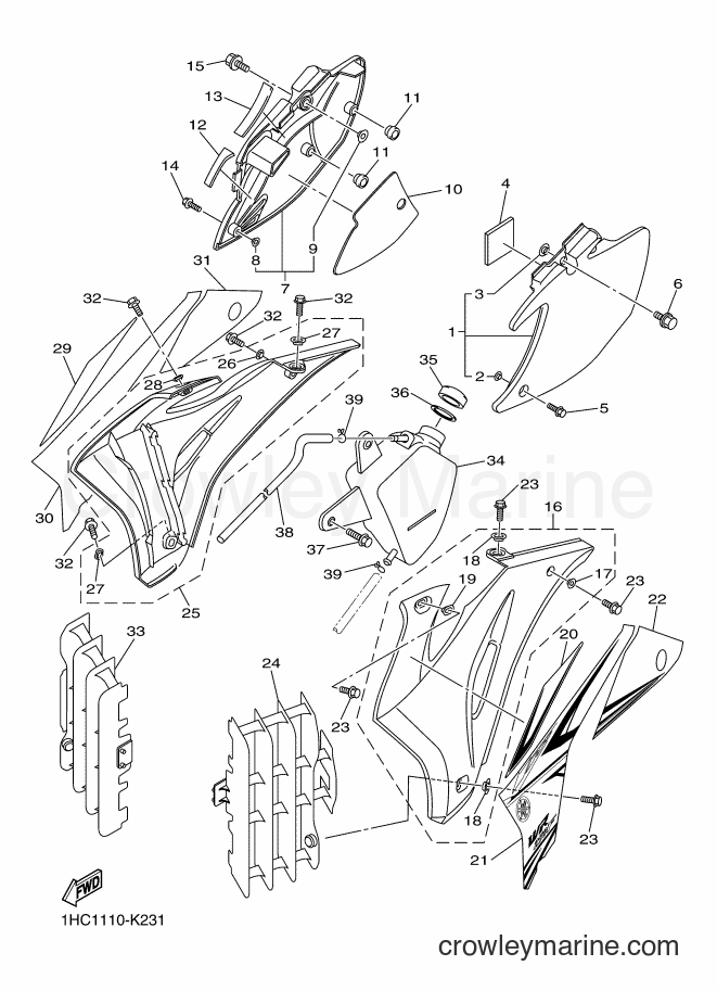 2011 Dirt Bike WR250F - WR250F (1HC2) [010] - SIDE COVER