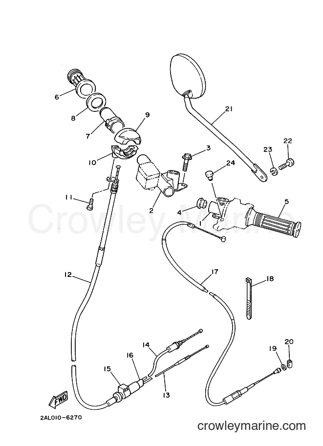 1987 Sport Bike YSR50 - YSR50 (2AL) [999] - STEERING HANDLE & CABLE