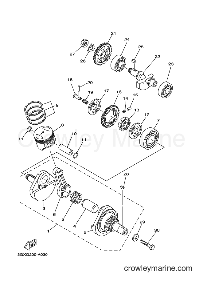 Yamaha Motors AG200F (3GXW) [010] - CRANKSHAFT & PISTON